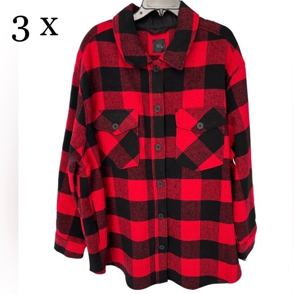 NEW MEN RDI BUFFALO PLAID BUTTON DOWN SHIRT JACKET WINTER CORE SIZE 3X - Picture 3 of 12